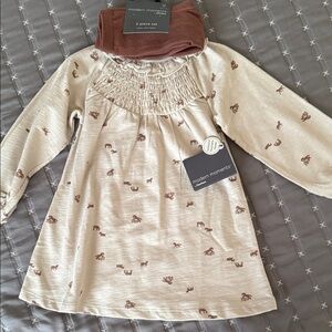 Modern Moments Cream and Brown Kids Dress Set